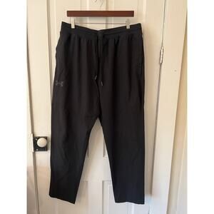 Under Armour tech pants loose fit athleisure gym mens XL black hike travel EUC